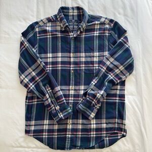 Vineyard Vines Classic Fit Tucker Navy and Green Plaid Shirt
